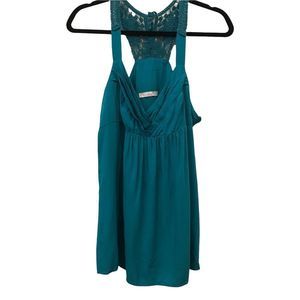 Charlotte Russe Teal Lace Back Blouse